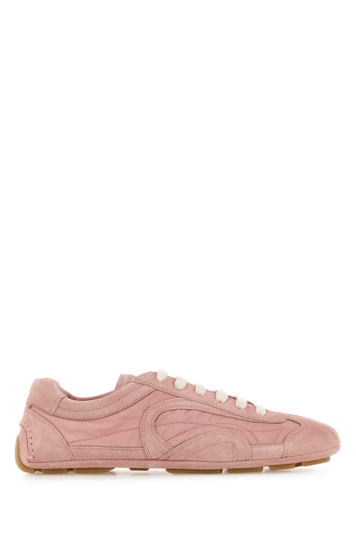 prada pink suede and re-nylon montecarlo re-edition 2005 sneakers