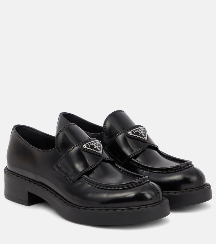prada platform leather loafers