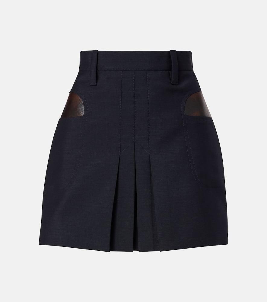 prada pleated mohair and wool miniskirt