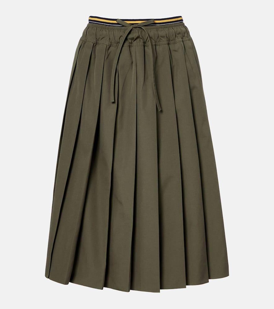 prada pleated poplin midi skirt