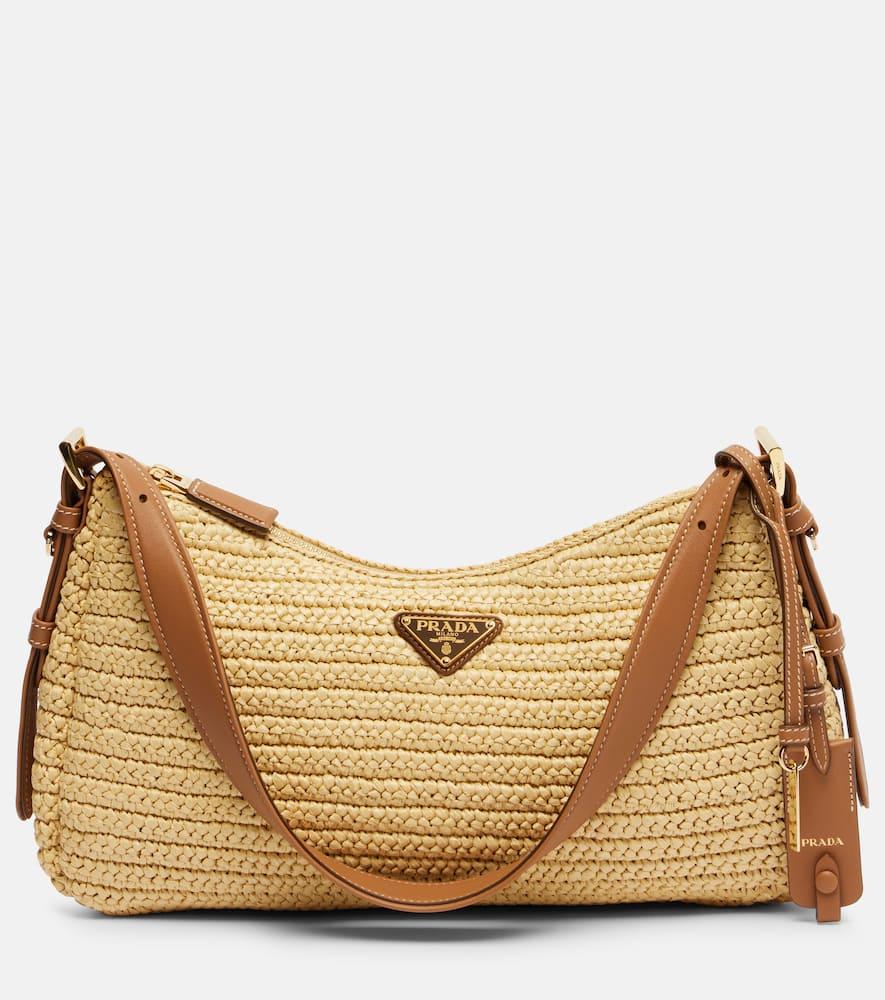 prada prada aimée large crochet shoulder bag