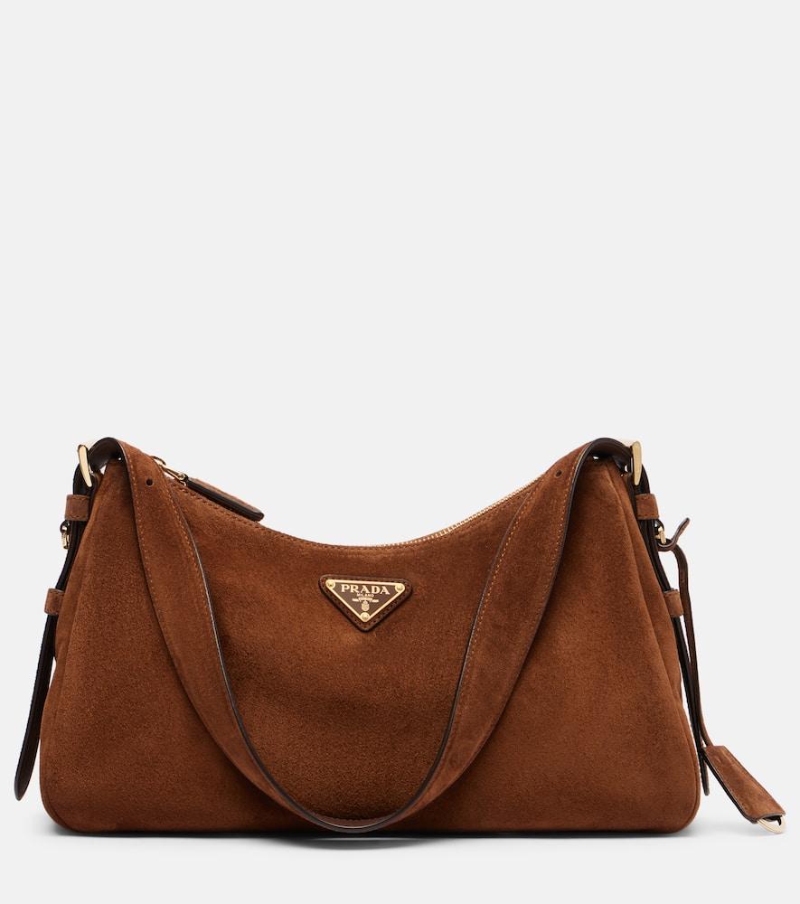 prada prada aimée medium suede shoulder bag