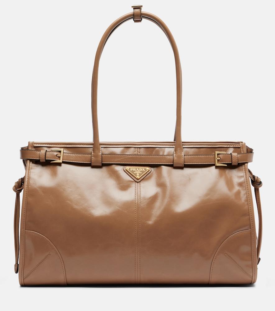 prada prada bonnie large leather shoulder bag