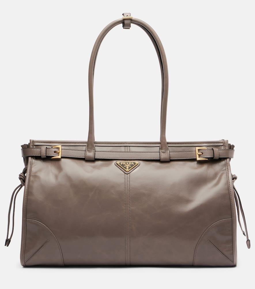 prada prada bonnie large leather shoulder bag