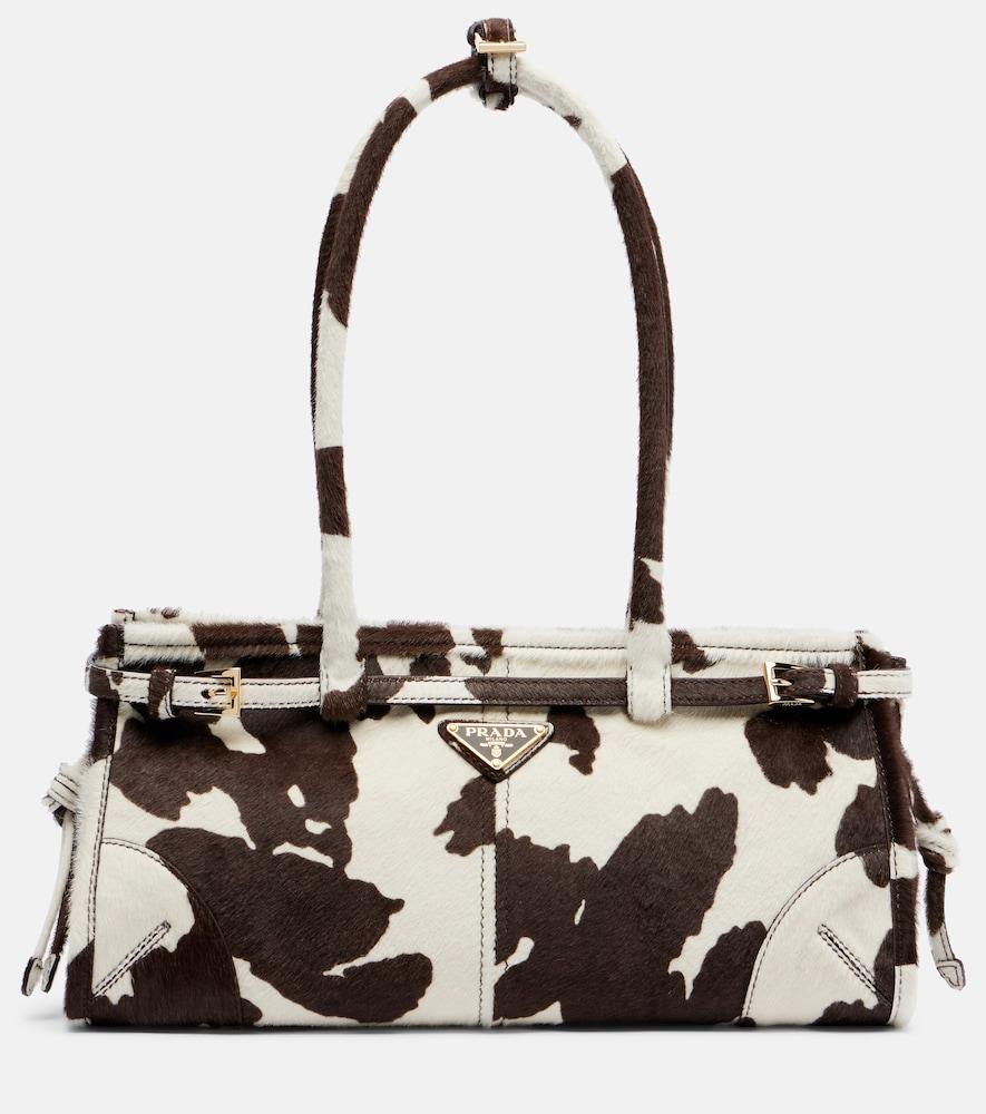 prada prada bonnie medium calf hair shoulder bag