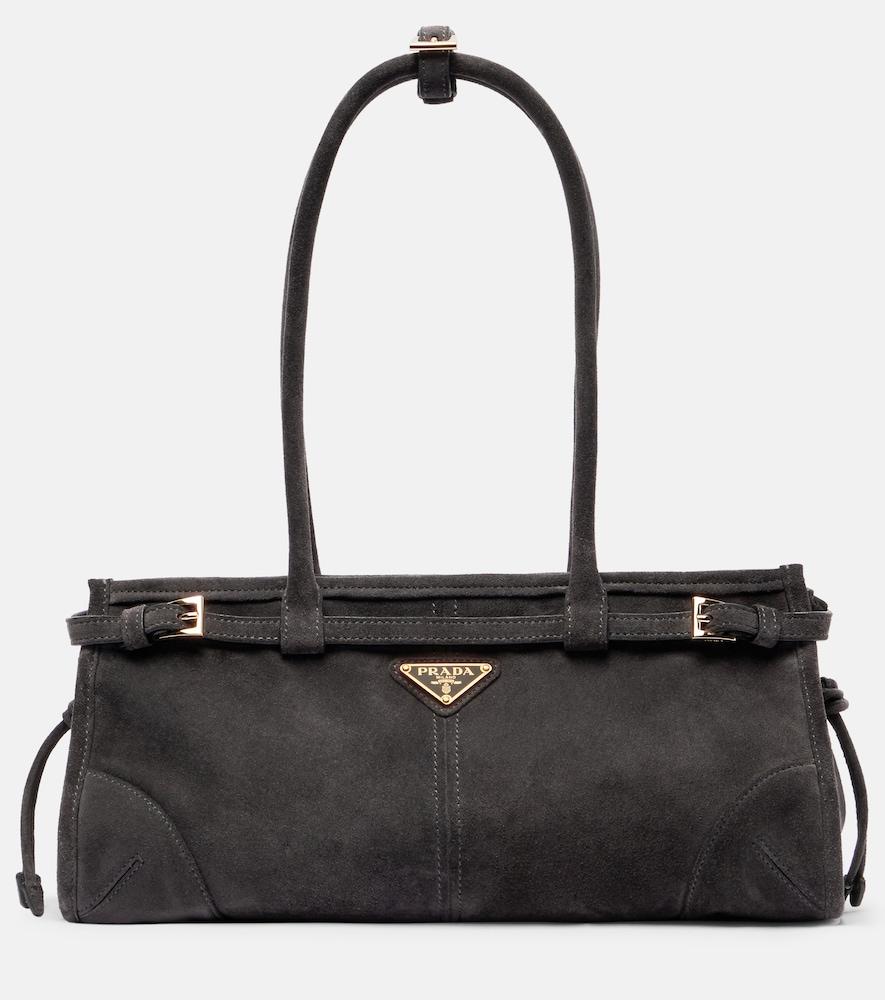 prada prada bonnie medium suede shoulder bag