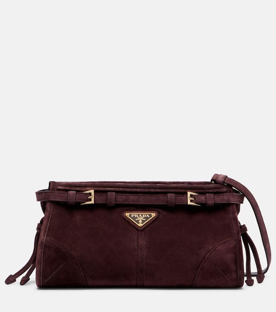 prada prada bonnie small suede shoulder bag