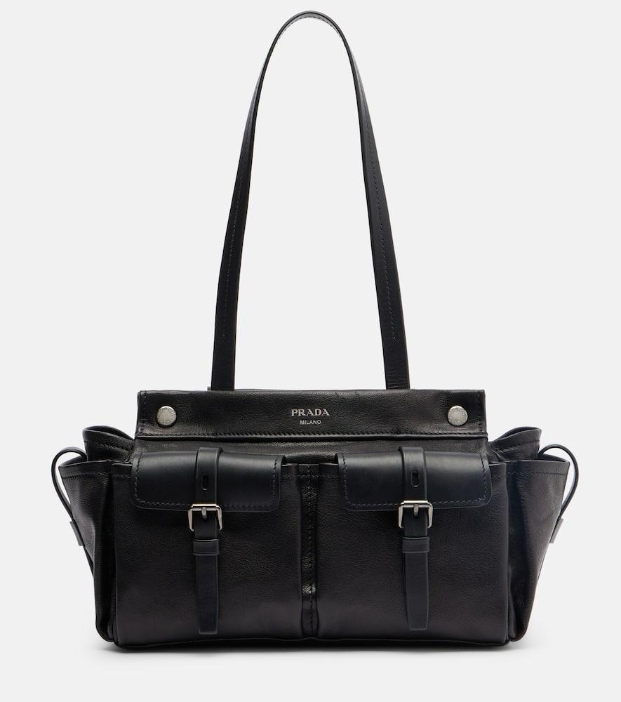 prada prada route leather tote bag