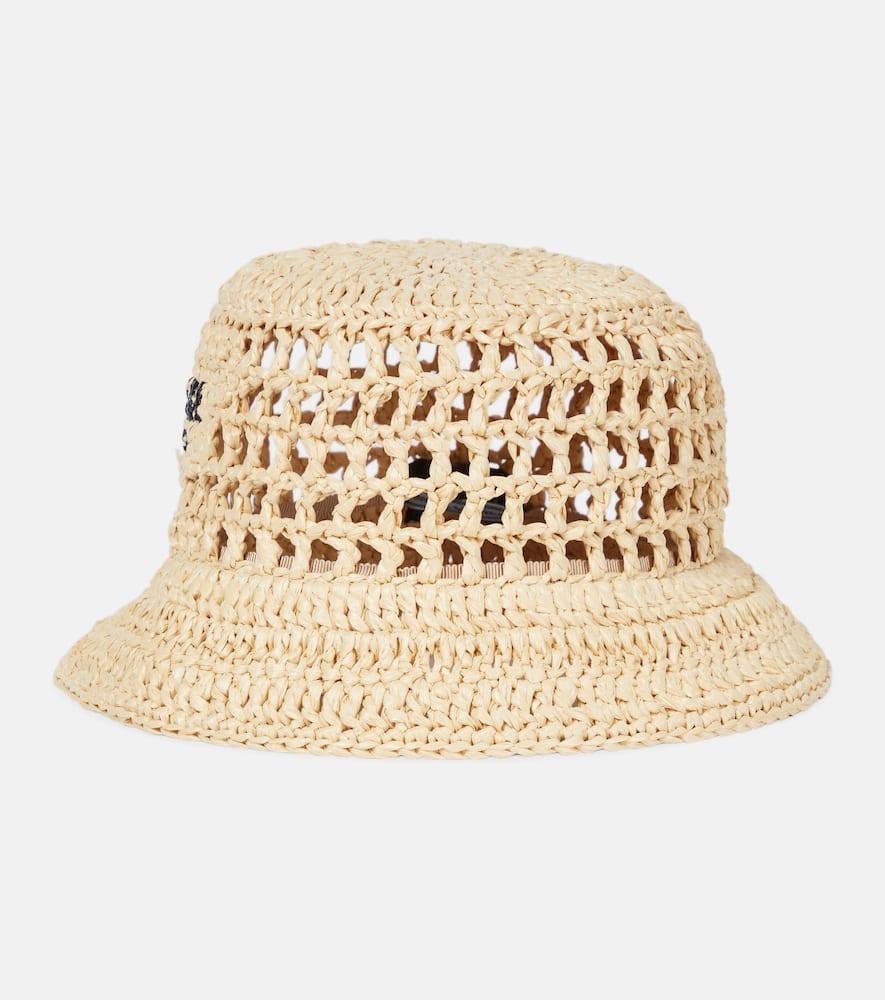 prada raffia bucket hat