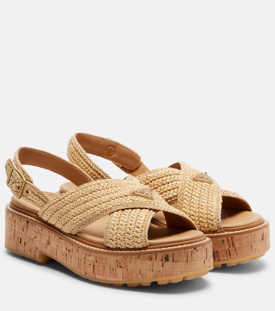 prada raffia slingback sandals