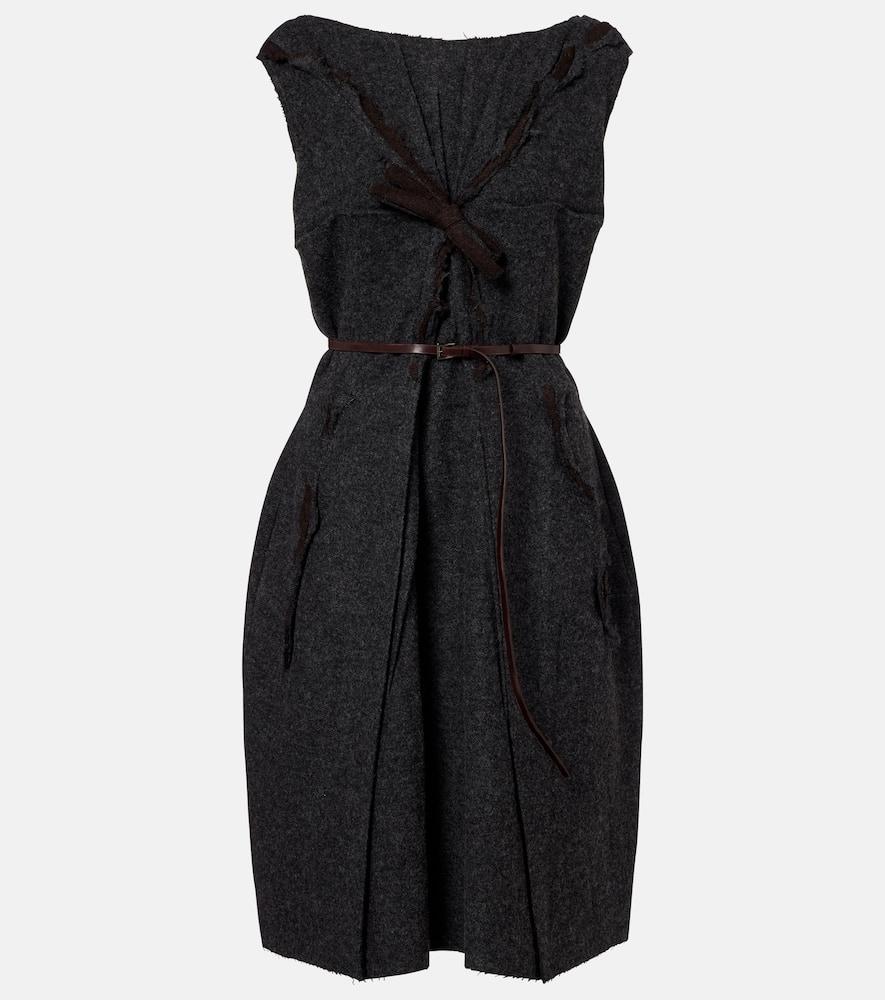 prada ruffled virgin wool minidress