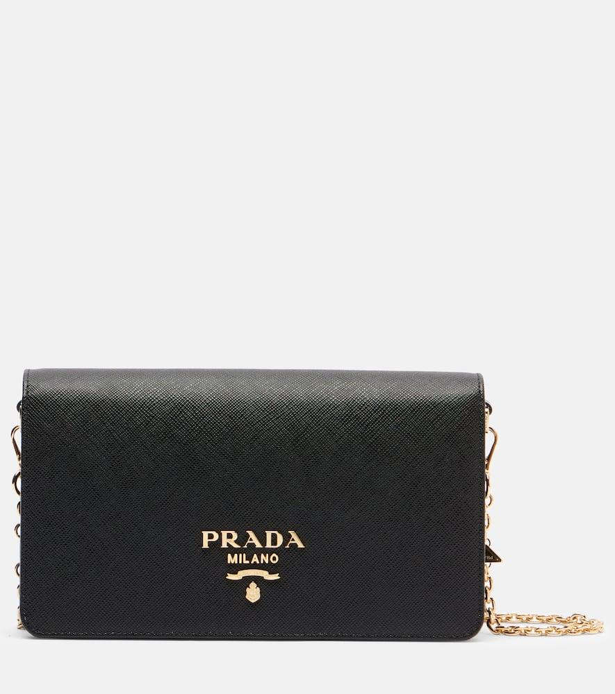 prada saffiano mini leather shoulder bag