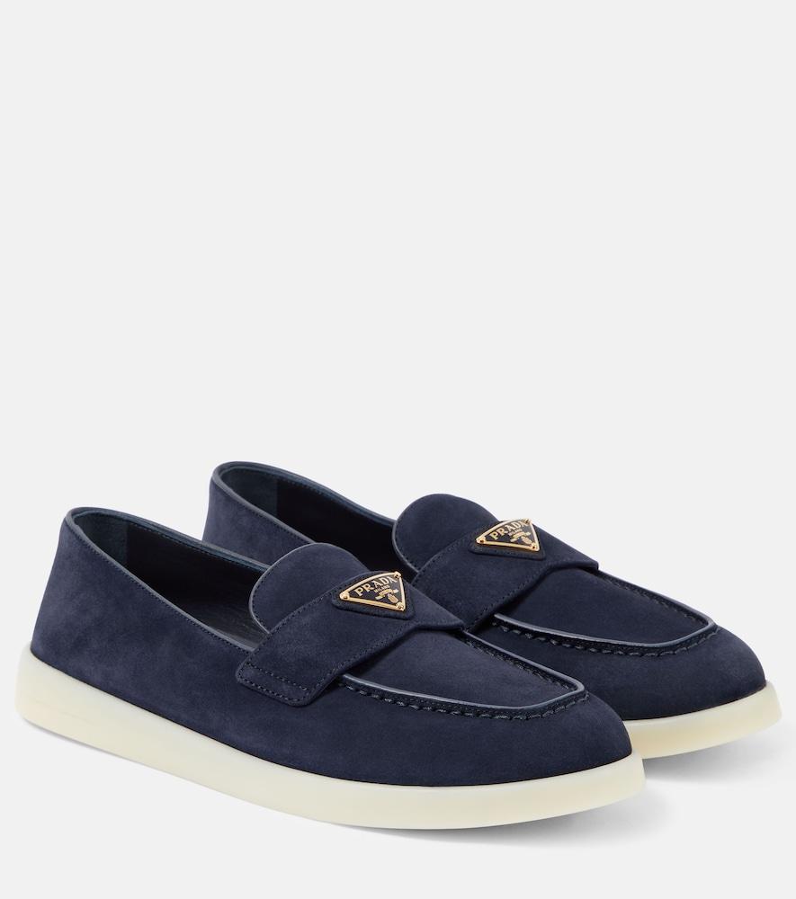 prada saint tropez suede loafers
