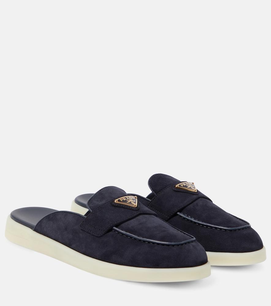 prada saint tropez suede slippers
