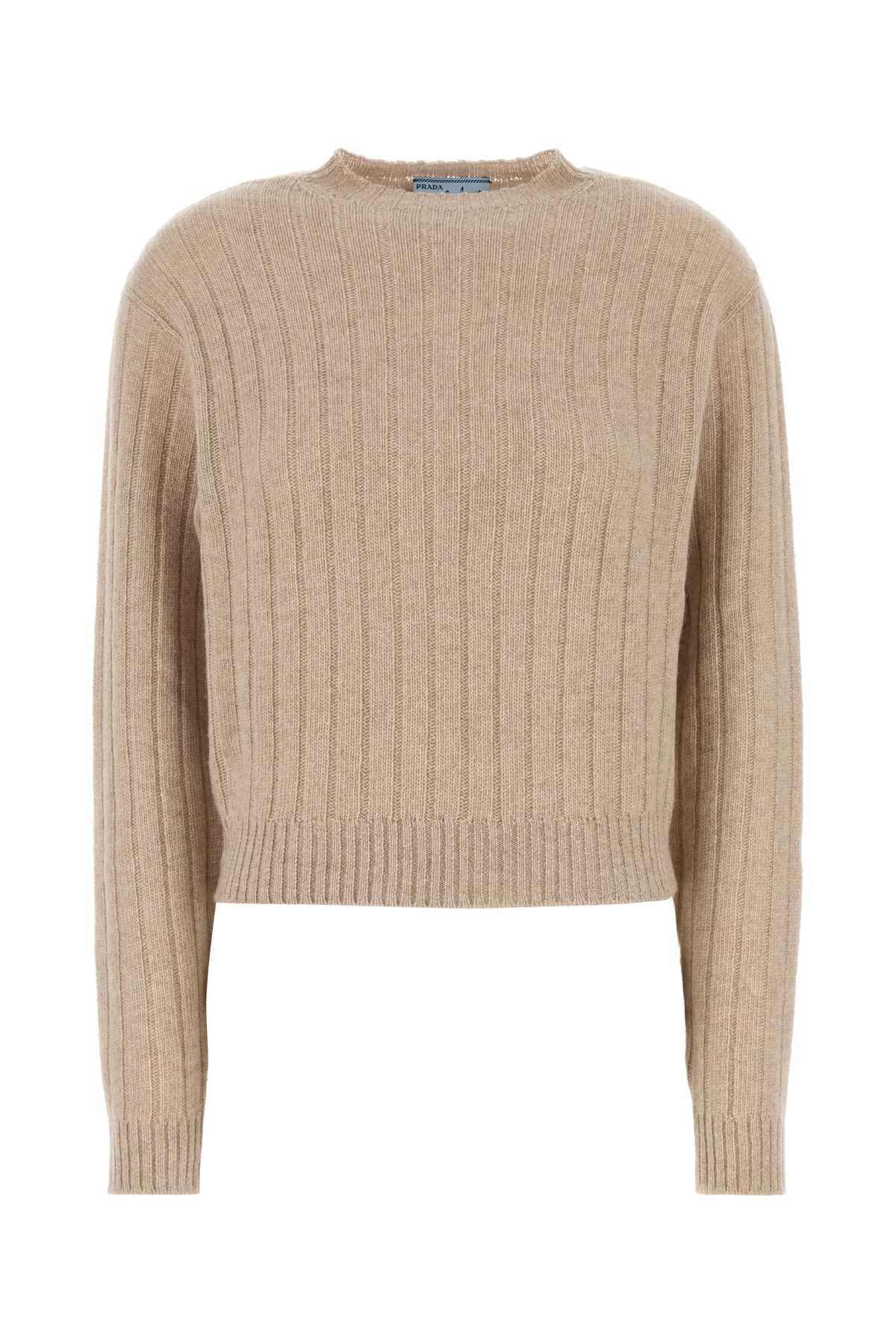 prada sand cashmere sweater