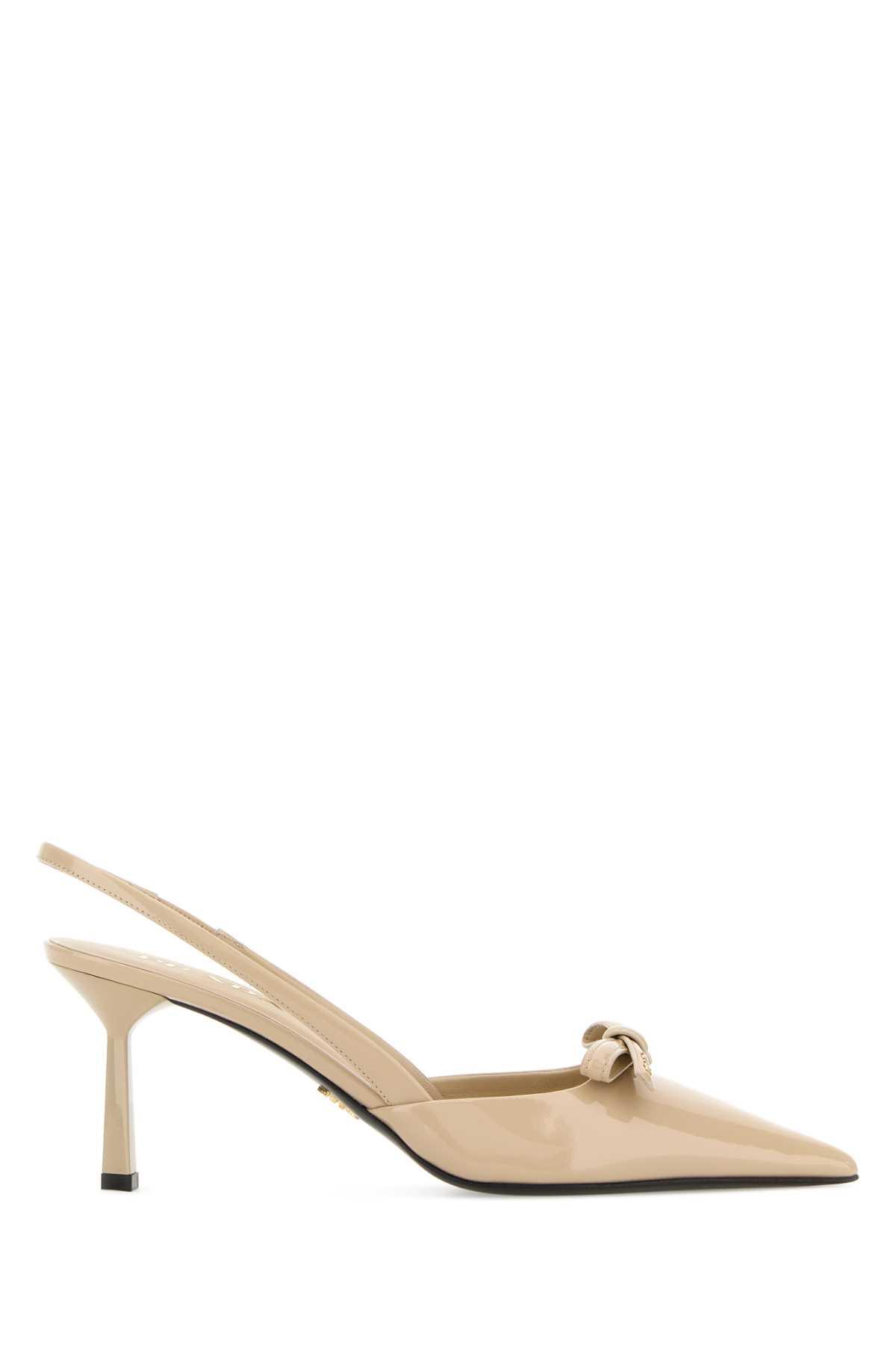 prada sand leather pumps