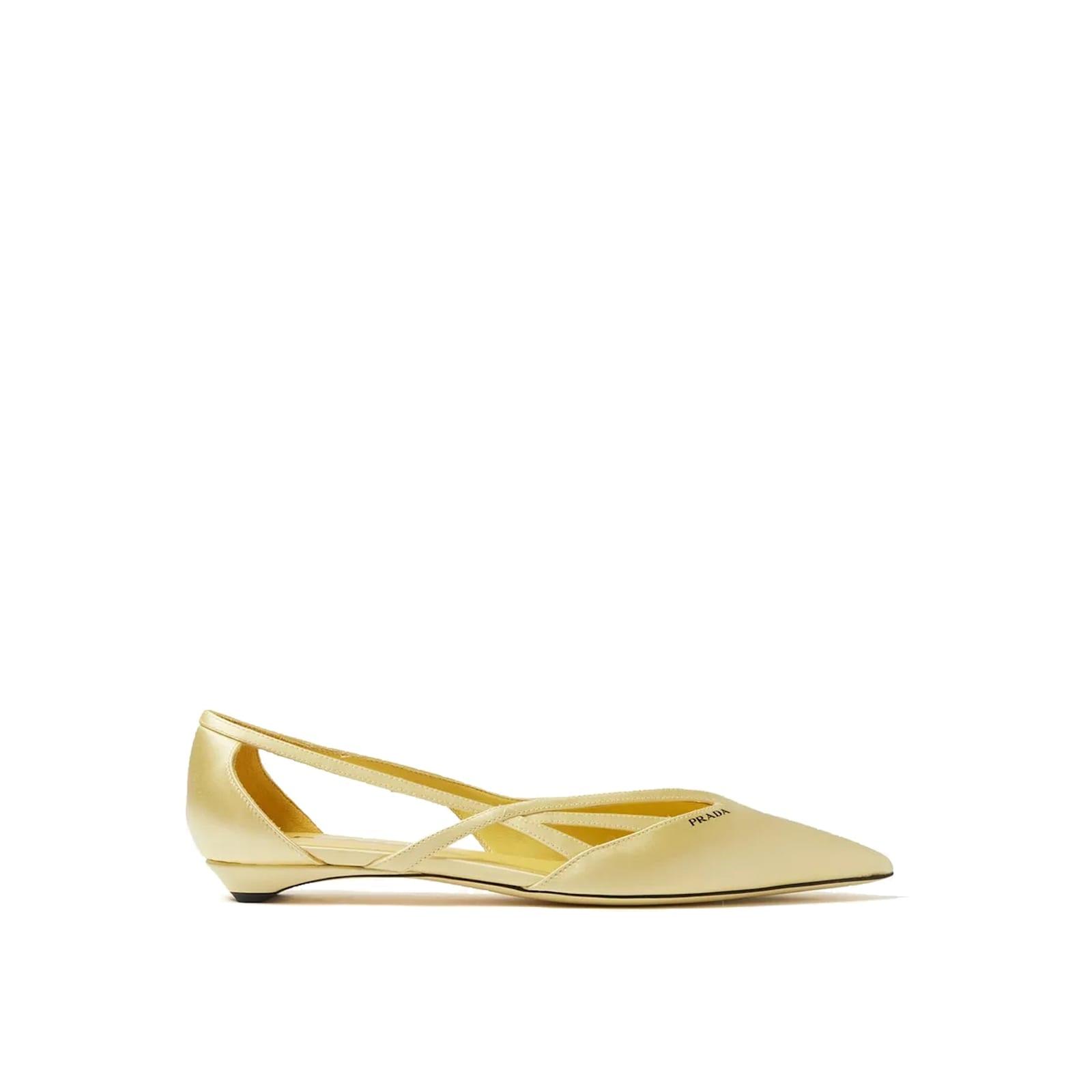 prada satin ballerina flats