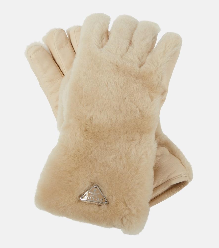 prada shearling gloves