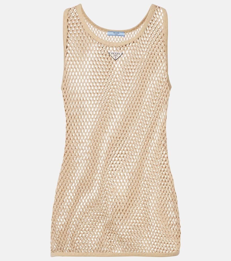 prada sheer cotton tank top