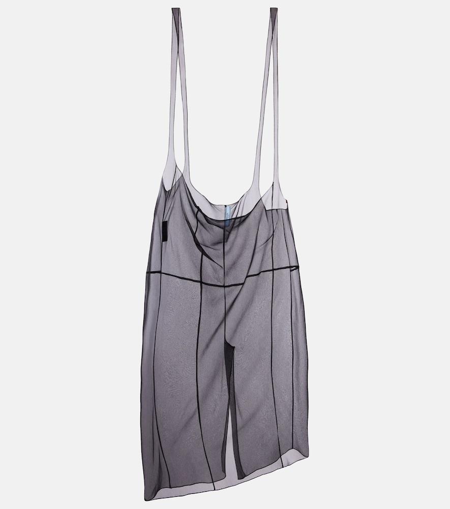 prada sheer midi skirt