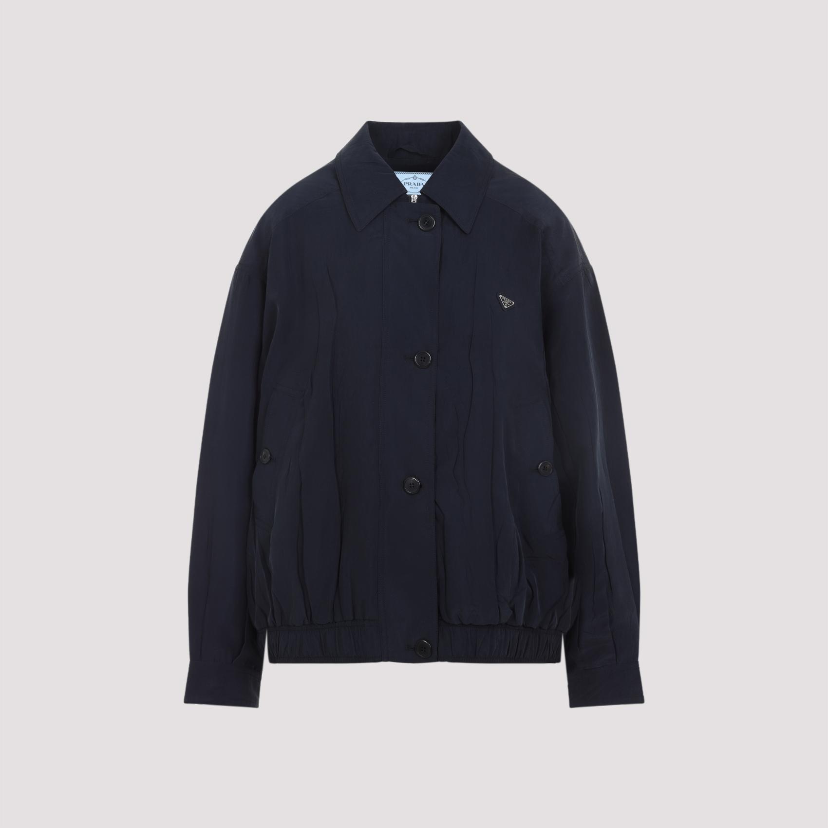 prada silk jacket blue - women