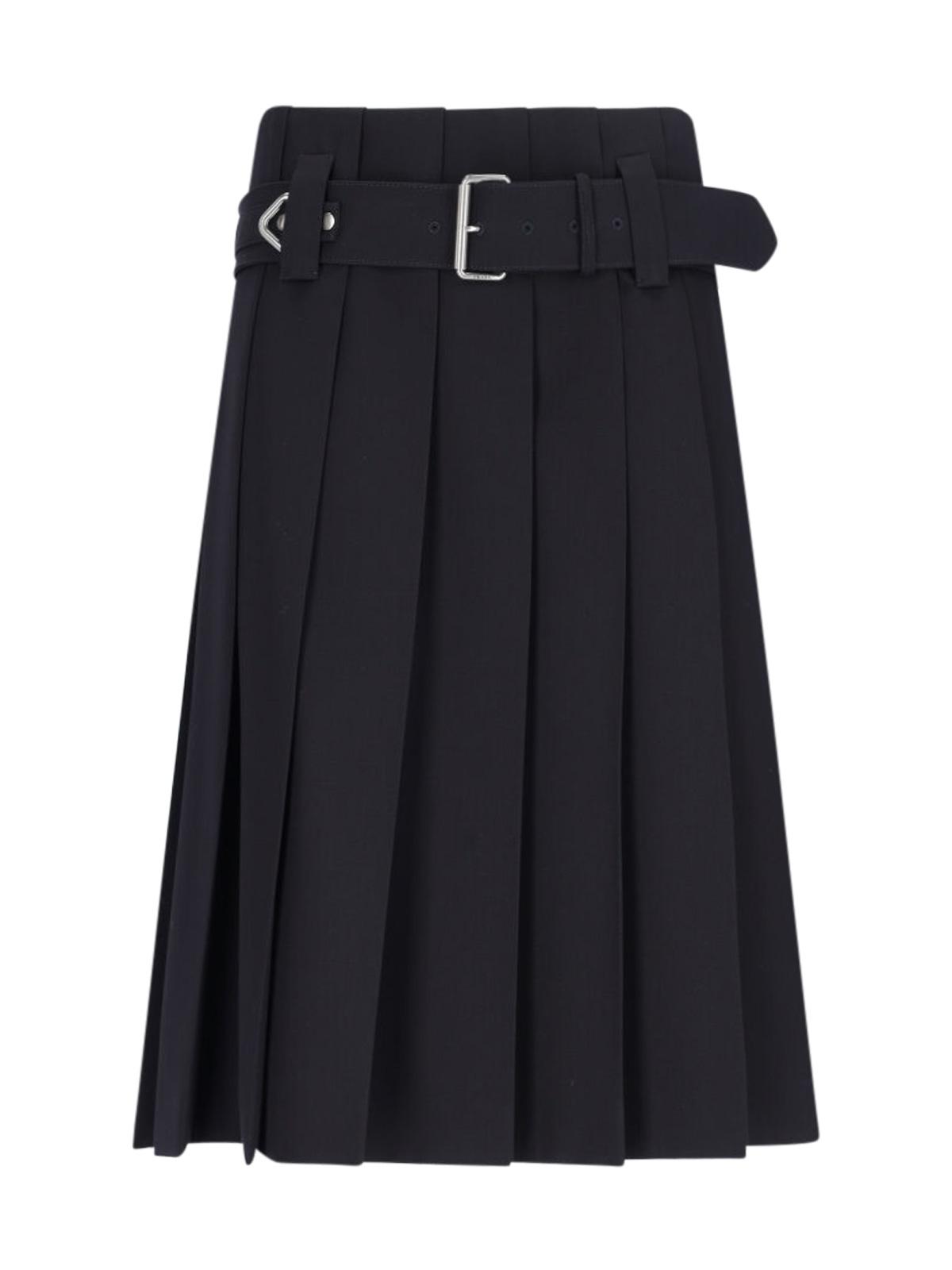 prada skirts blue wool - women