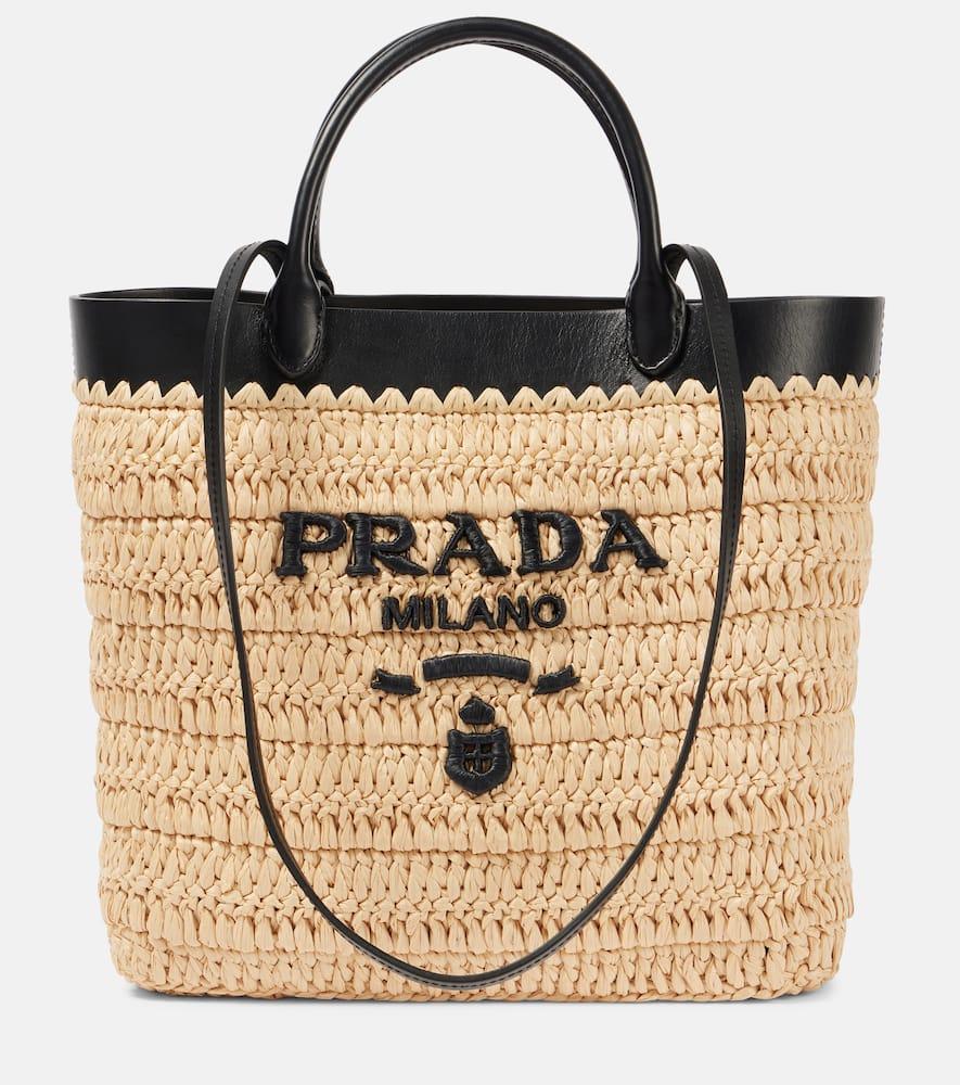 prada small crochet raffia