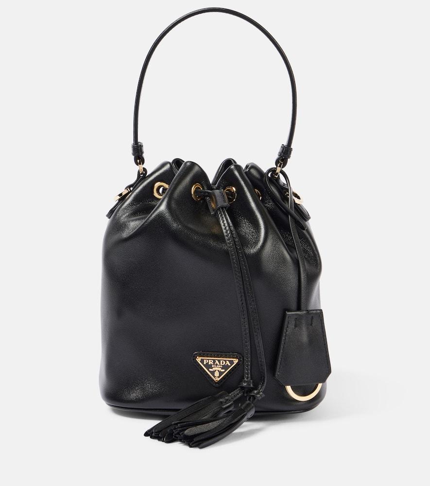 prada small leather bucket bag