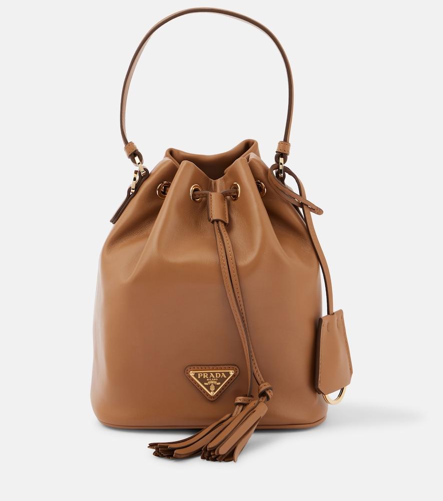 prada small leather bucket bag