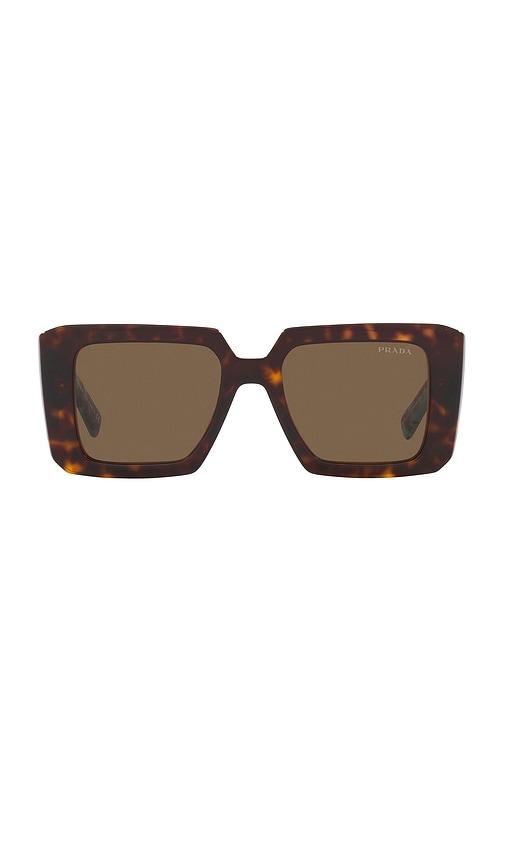 prada square sunglasses in chocolate.