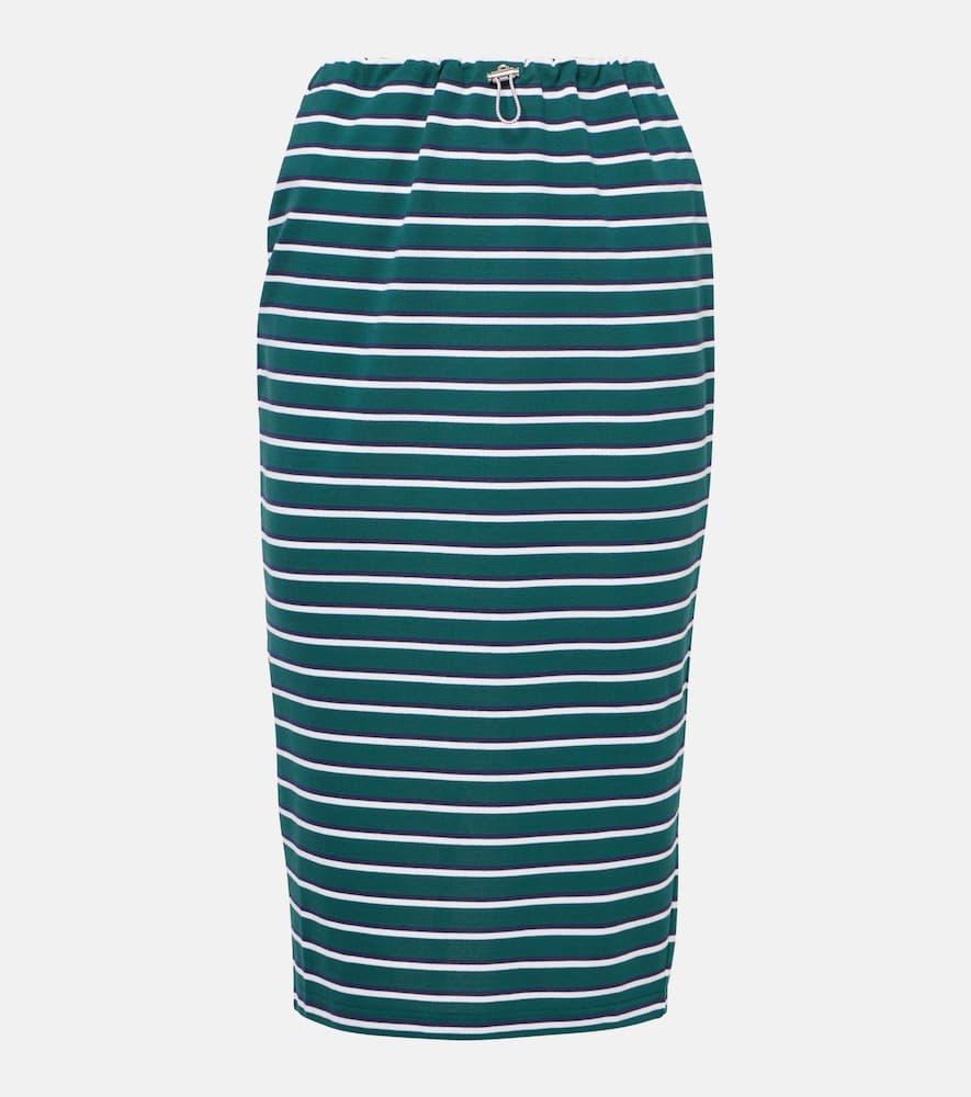 prada striped cotton midi skirt