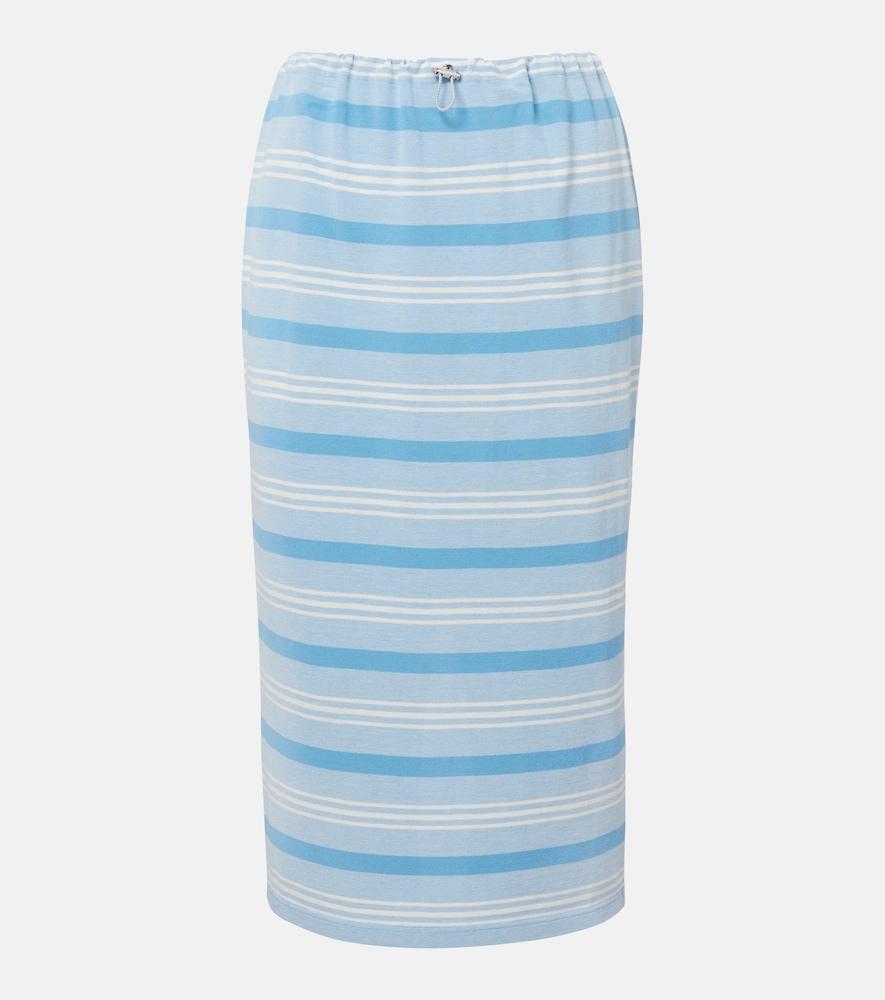 prada striped cotton piqué pencil skirt