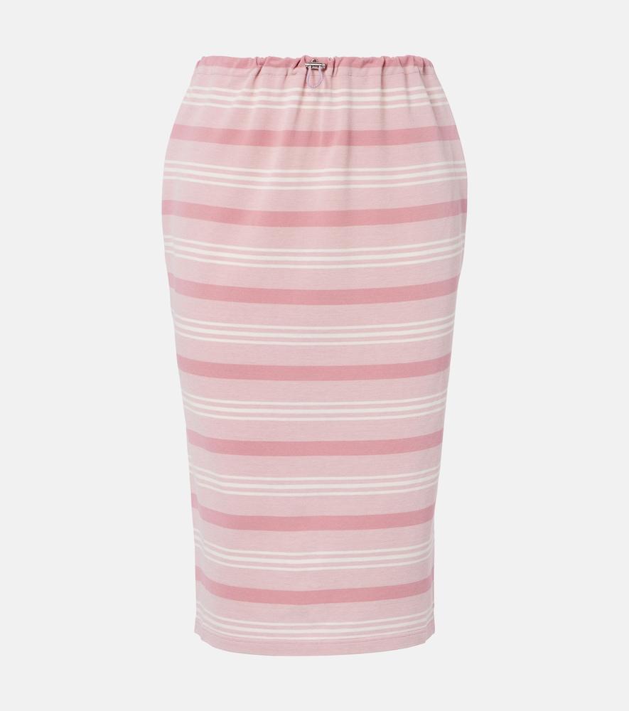 prada striped cotton piqué pencil skirt