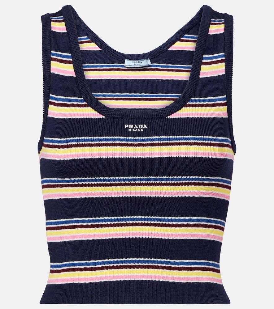 prada striped cotton tank top