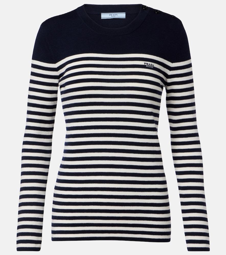 prada striped virgin wool sweater