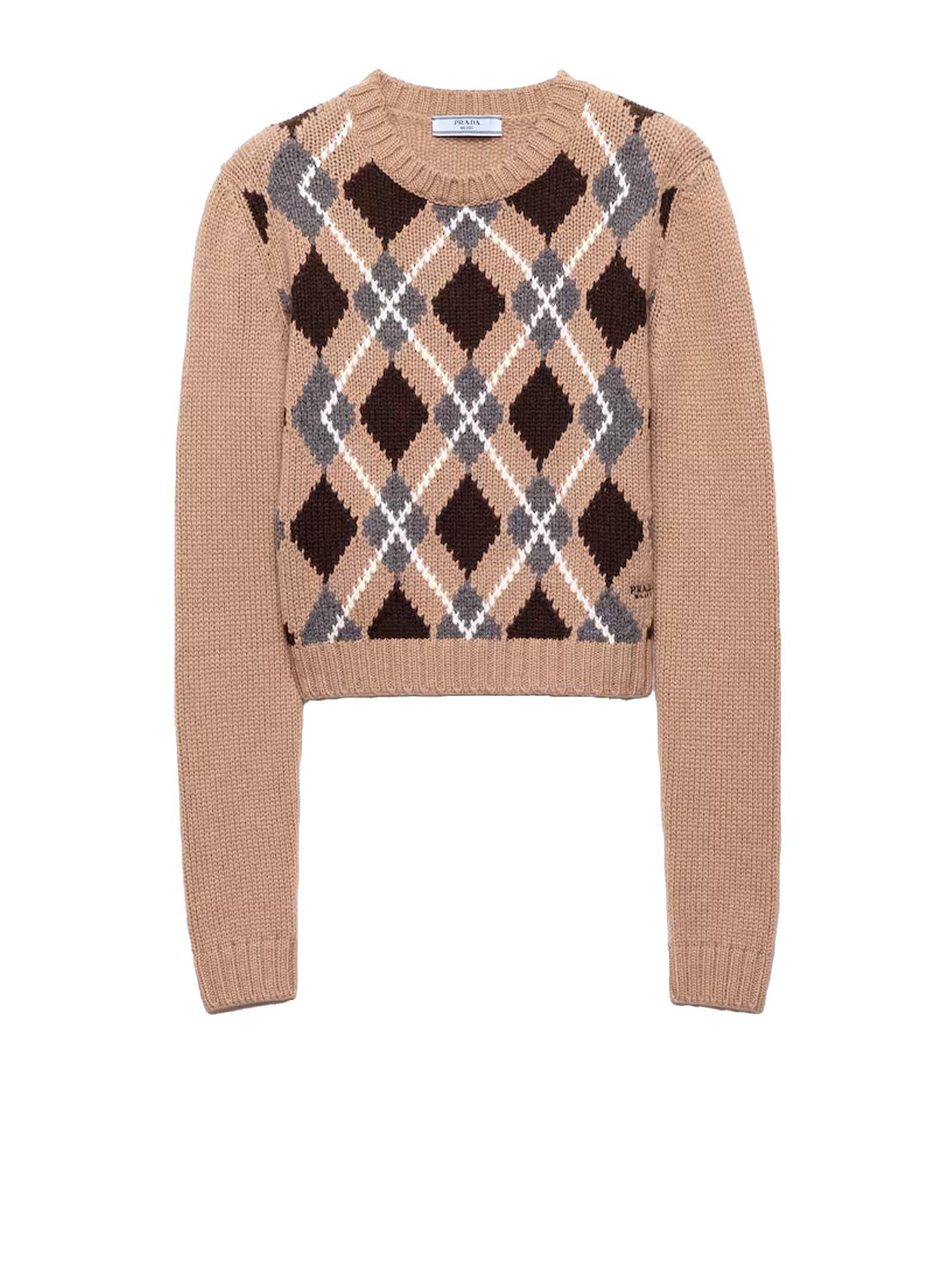 prada sweaters brown