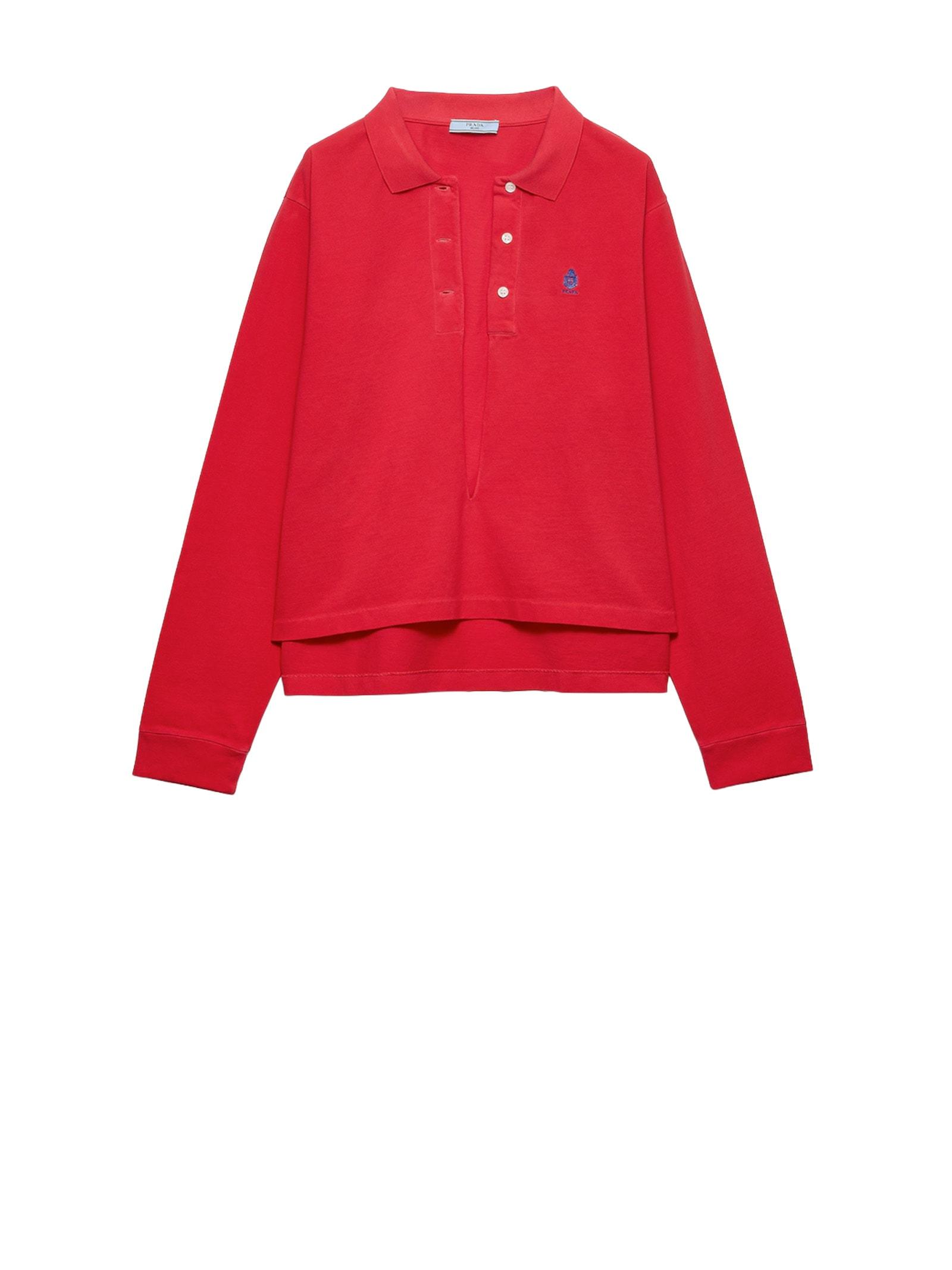 prada t-shirts and polos red
