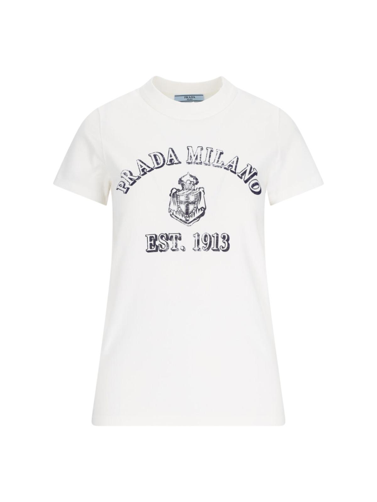 prada t-shirts and polos white cotton - women