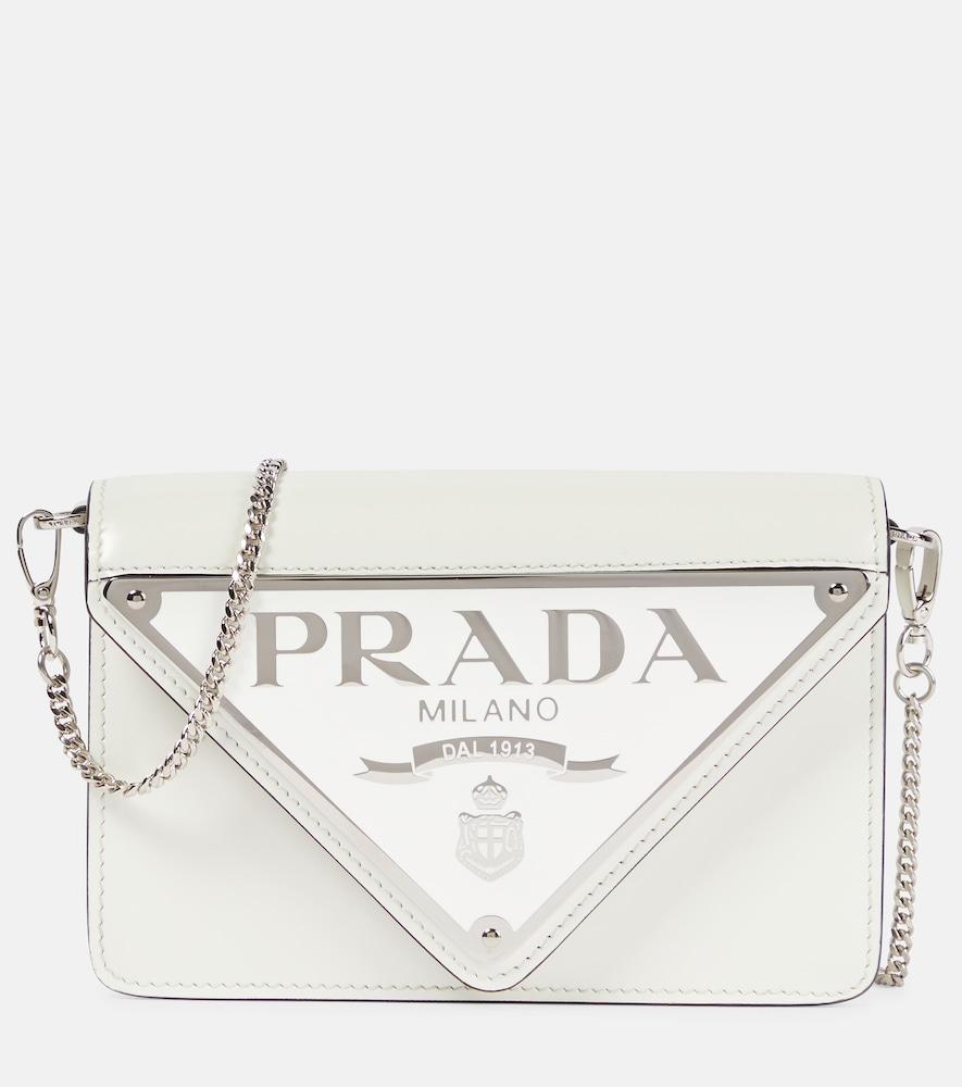 prada triangle mini leather crossbody bag