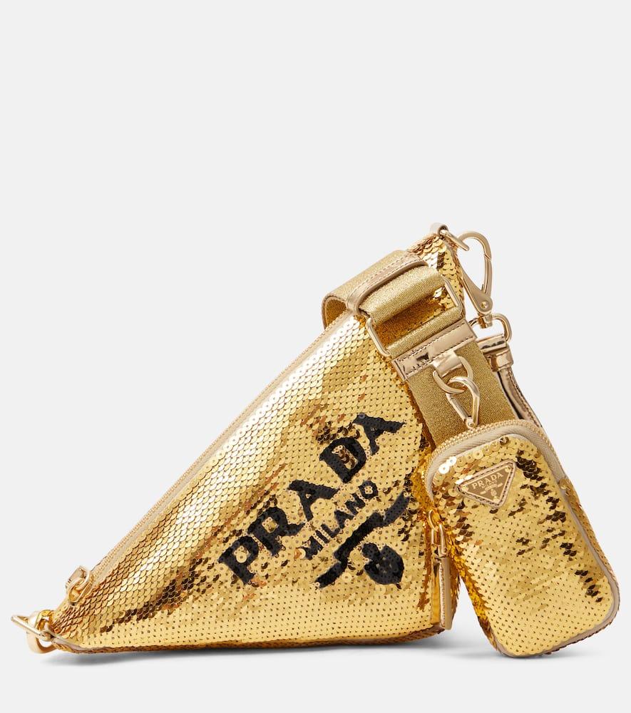 prada triangle sequin shoulder bag