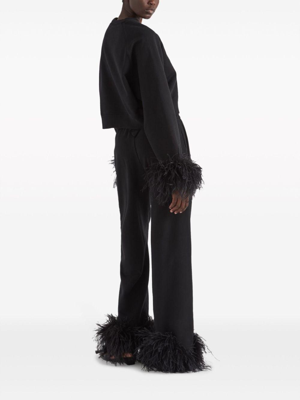 prada trousers black cotton - women