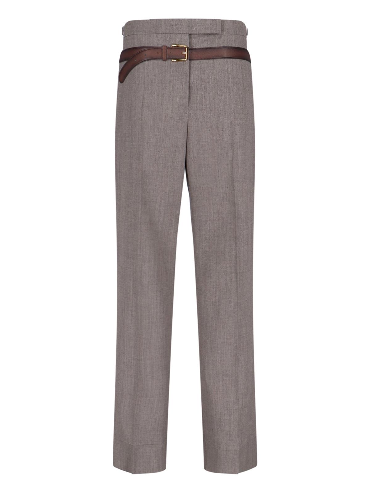 prada trousers brown polyester virgin wool - women