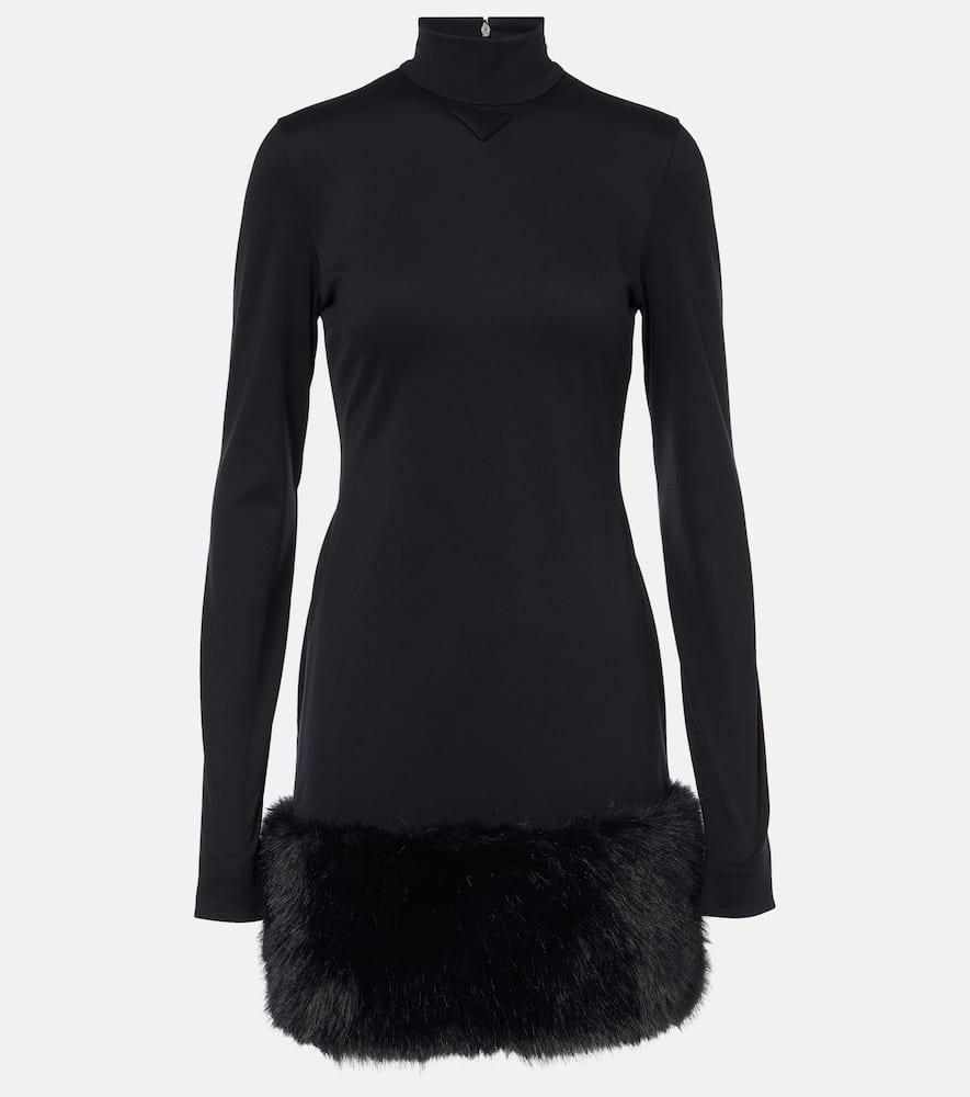 prada turtleneck jersey minidress