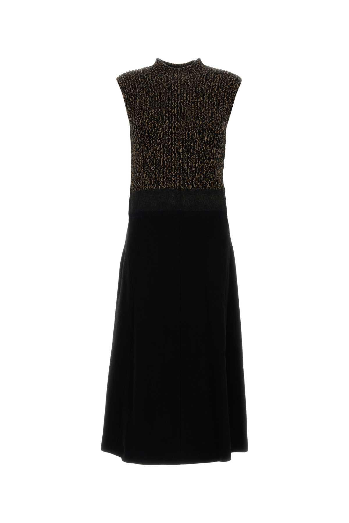 prada two-tone wool blend dress
