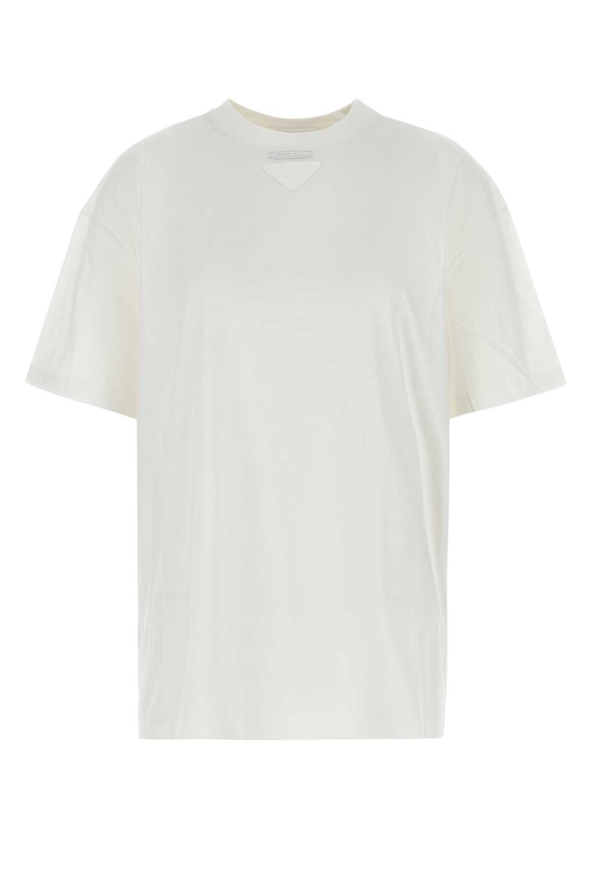 prada white cotton oversize t-shirt