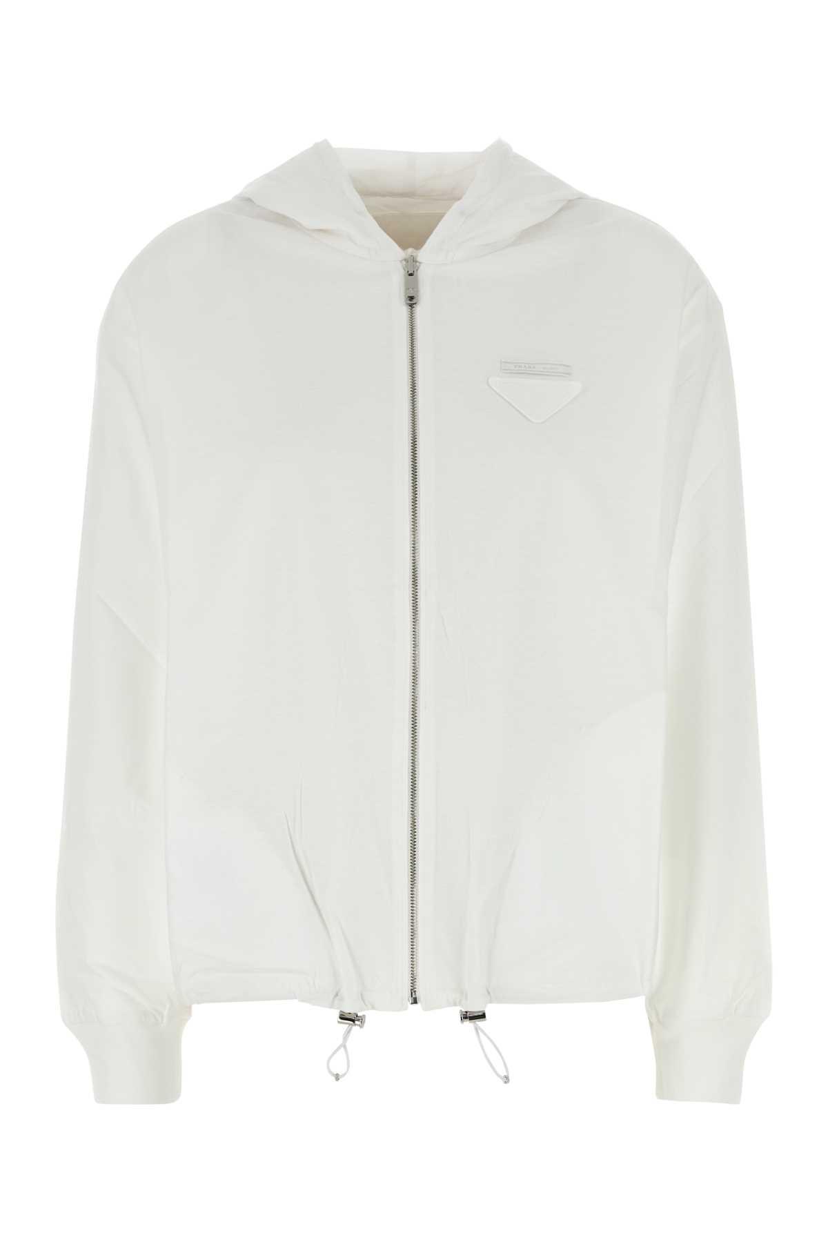prada white cotton reversible jacket