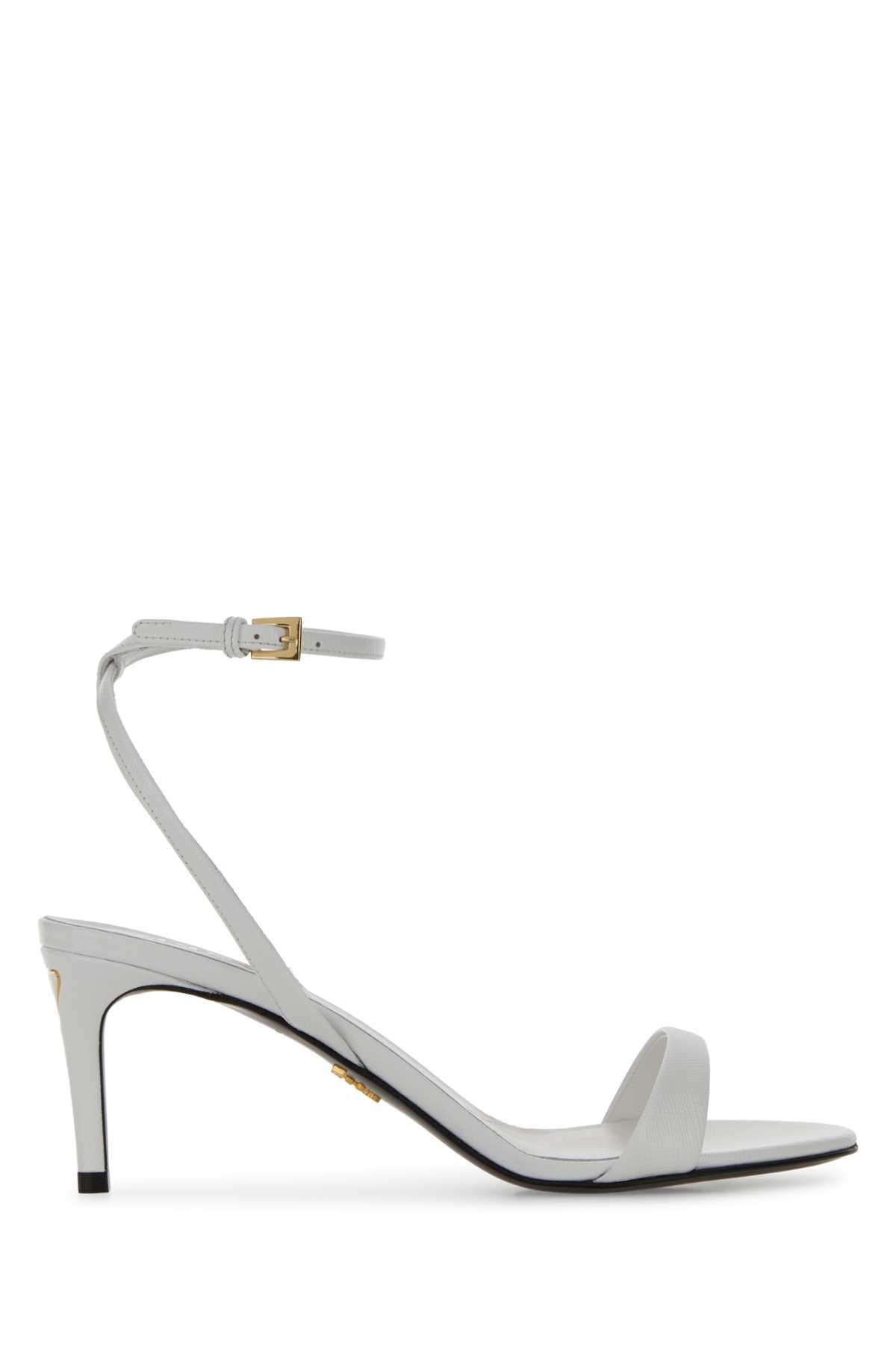 prada white leather sandals