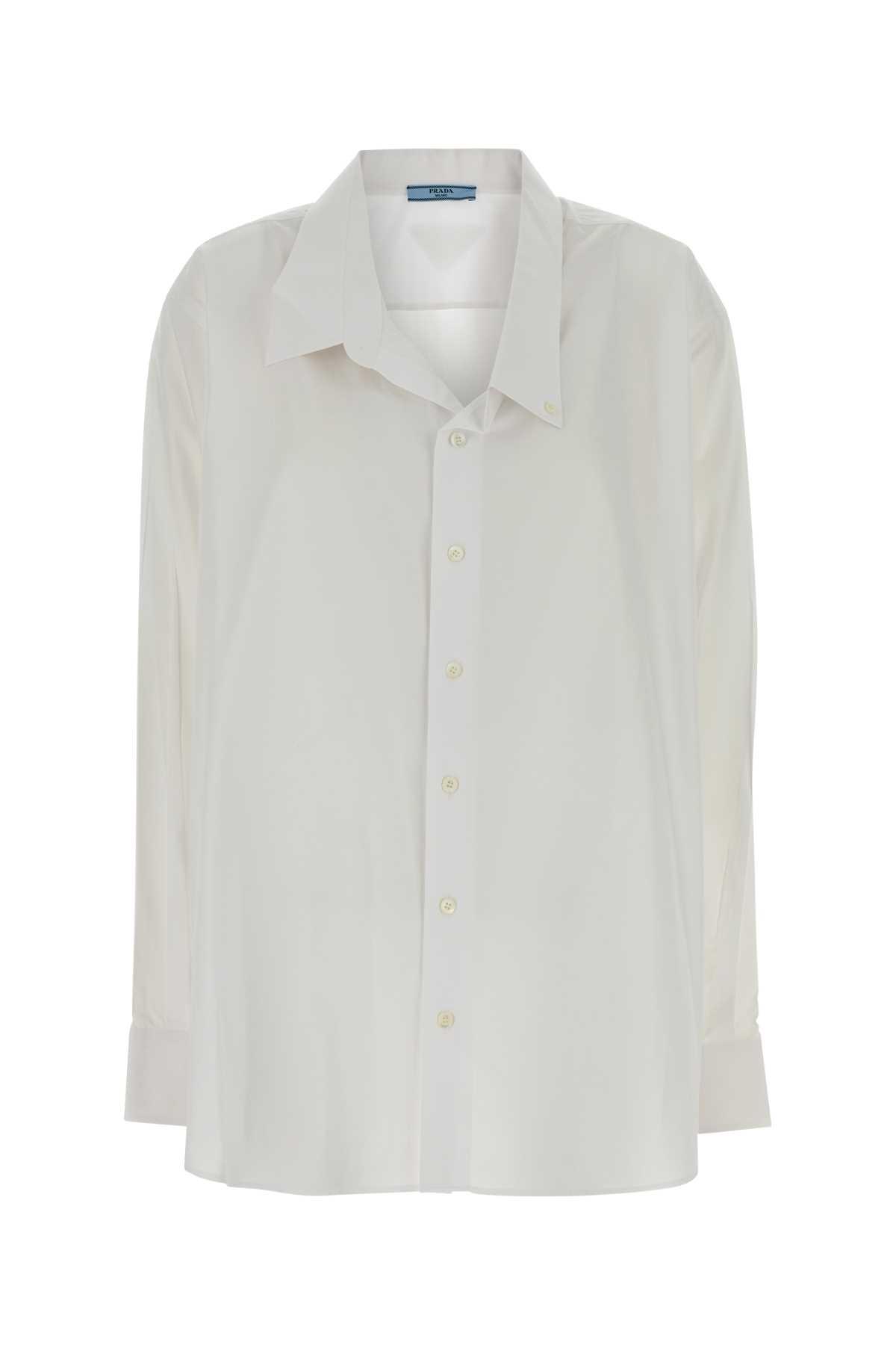prada white poplin oversize shirt
