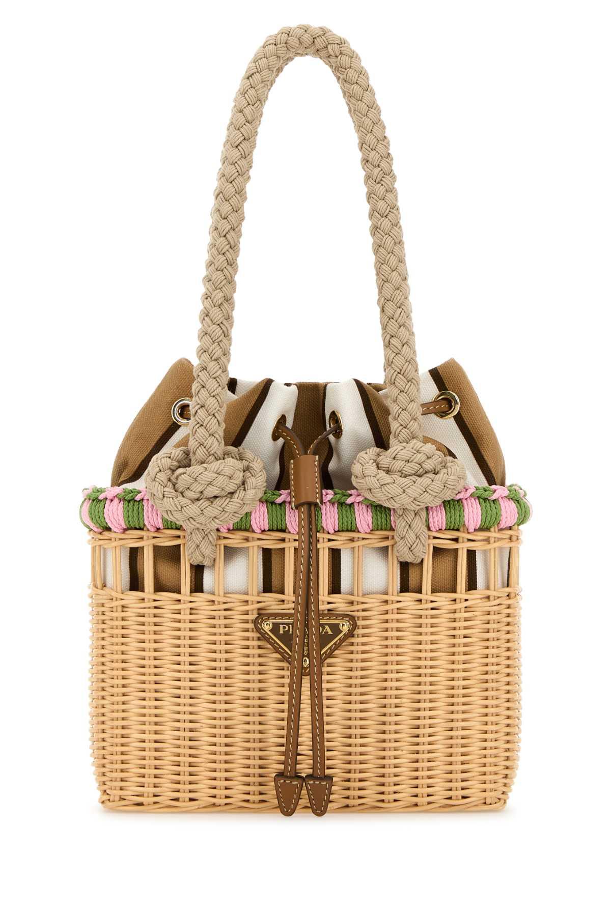 prada wicker mini shopping bag