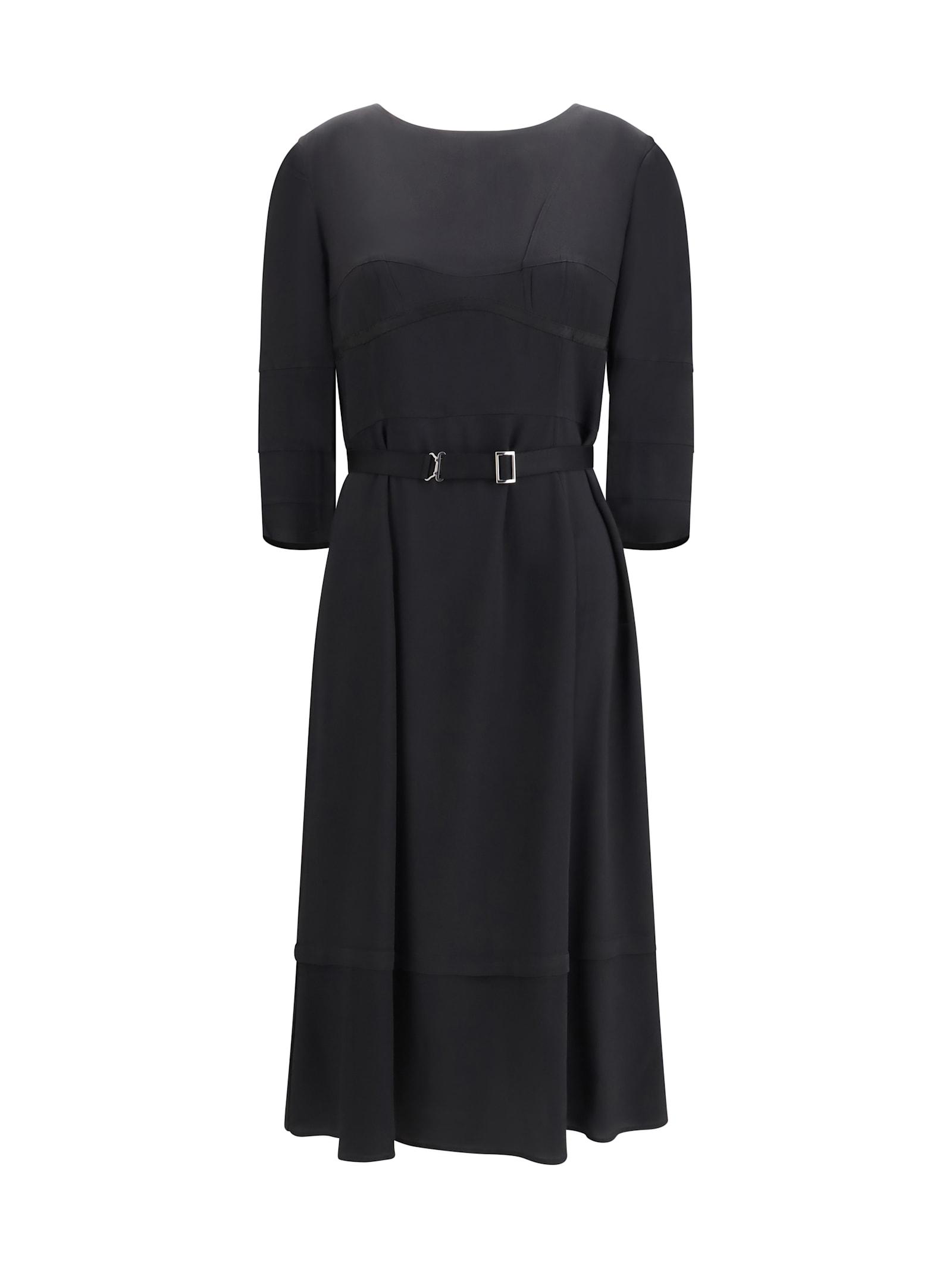 prada wool and silk midi dress